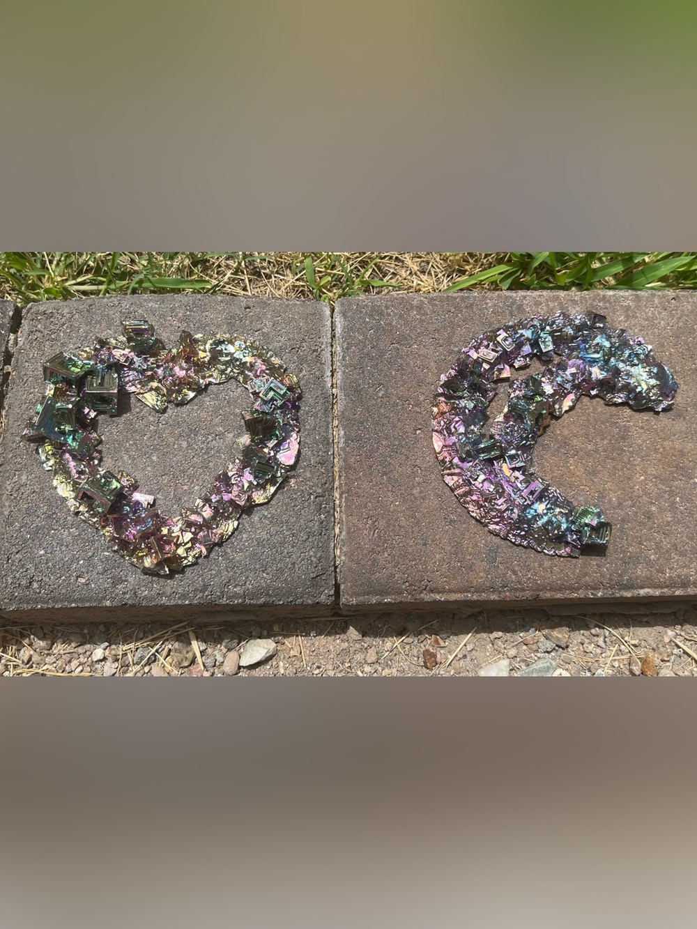 ๐ Large Rainbow Bismuth Crystal Crescent Moon Display Speciman - Picture 6 of 6